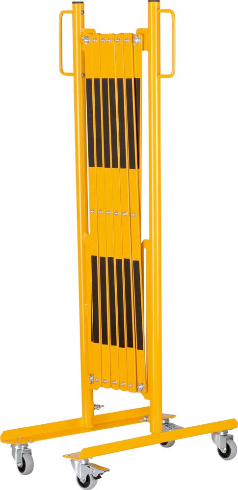 Scherengitter H 1050mm, L bis 4000mm gelb/schwarz mit Rollenfüße