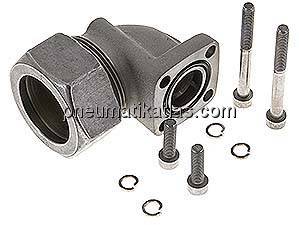 Winkel-Flanschverschraubung Pumpenflansch LK 40, 35 L (M45x2)