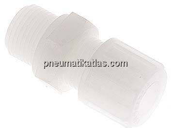 Gerade Verschraubung G 3/8"-10x8mm, PVDF