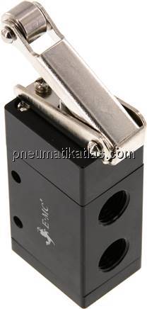 3/2-Wege (NC/NO) Endschalter mit Rollenhebel, Rolle aus Stahl, G 1/4"