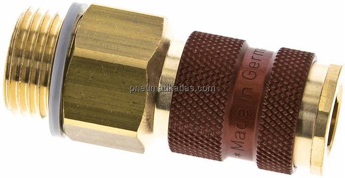 Kupplungsdose (NW7,2) G 1/2"(AG), braun, Dreieck 12,5 mm