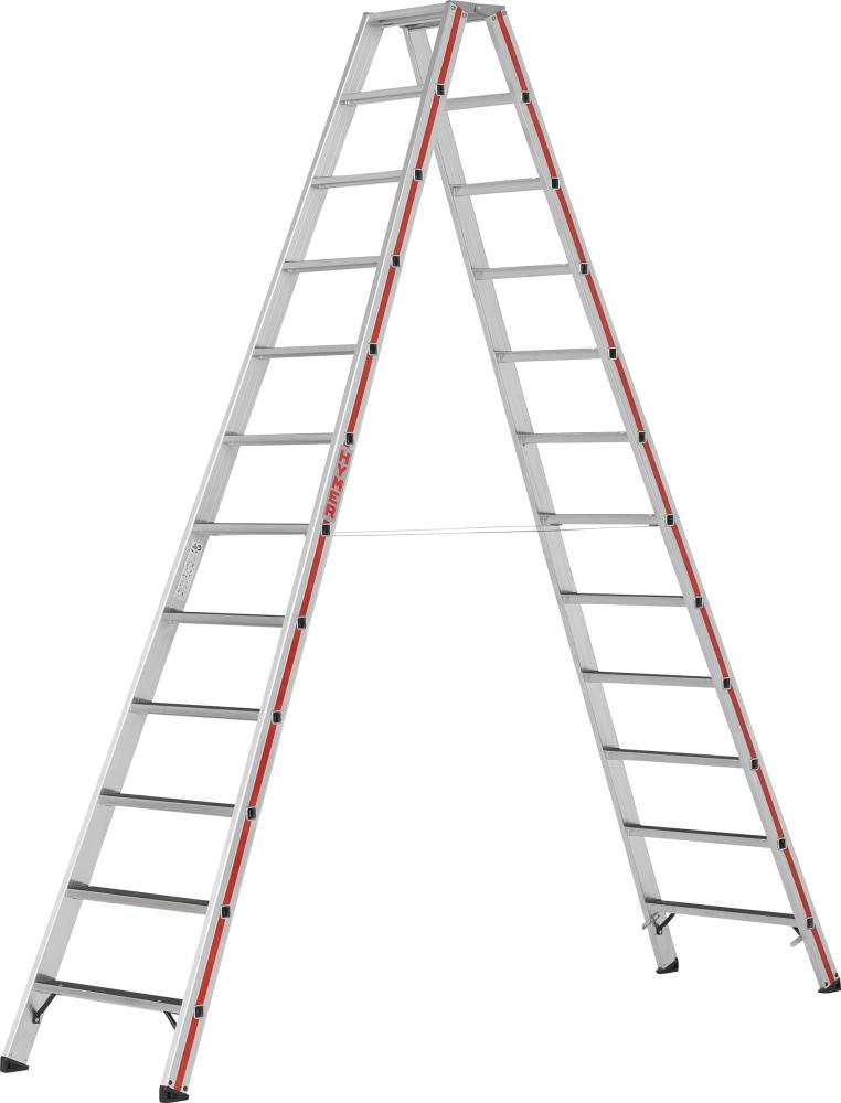 Stufenstehleiter R13 beidseitig begehbar 2x12 StufenLänge 3,04 m